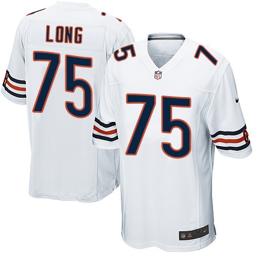 Men's Game Kyle Long Nike Jersey White Road - #75 NFL Chicago Bears